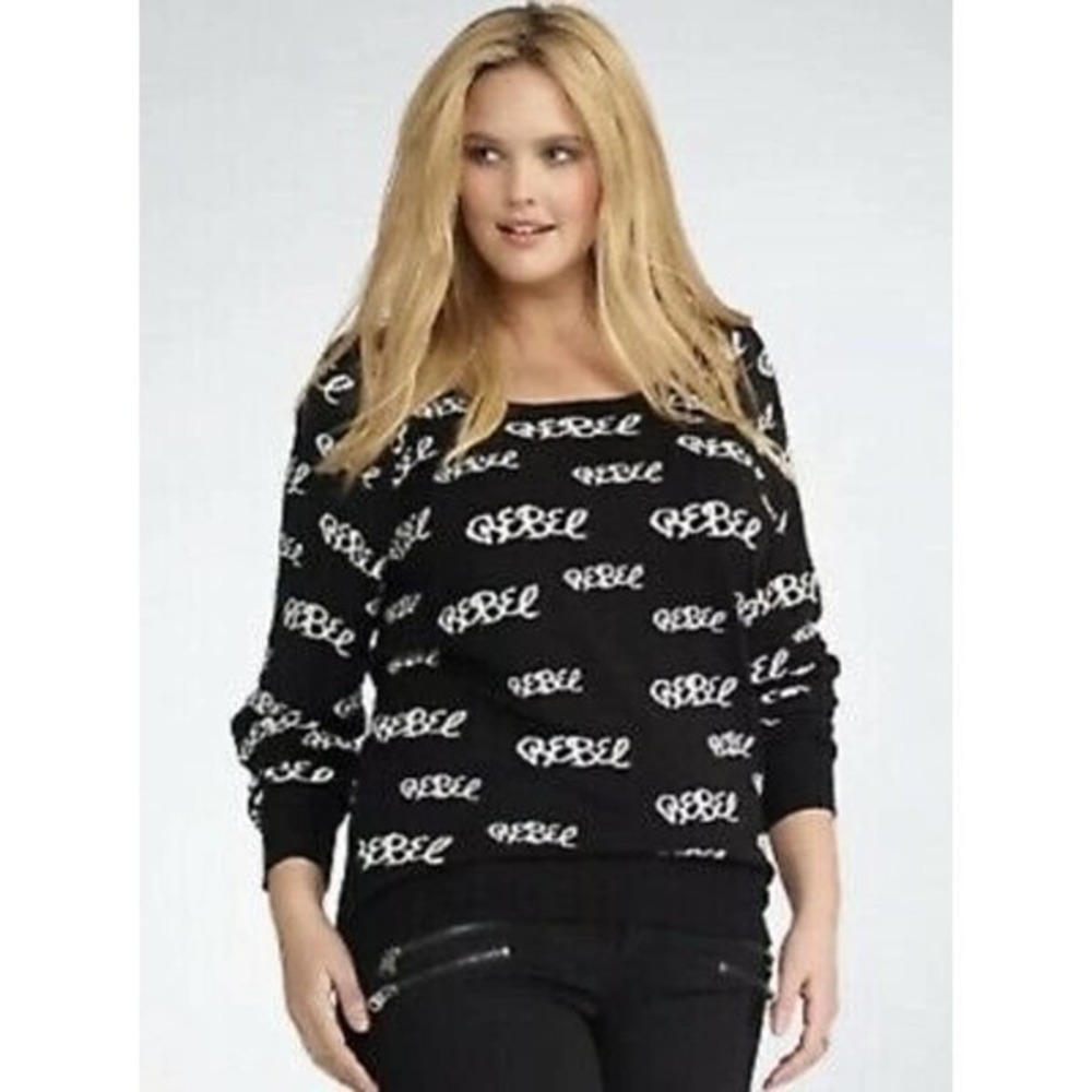 Torrid Rebel Wilson For Torrid Signature Knit Sweater Top Black plus size 1